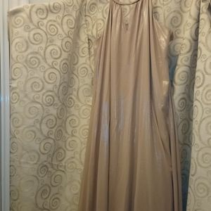 Thalia Sodi maxi long metallic gold dress XXL